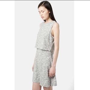 Topshop Tall Gray Jersey Overlay Dress Size 10